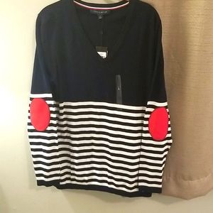NWT Tommy Hilfiger Sweater Navy & White Stripes
